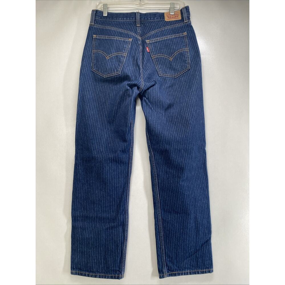 Levi’s Low Pro Relaxed Mid Rise Pinstripe Jeans Women’s 30x29 Dark Wash